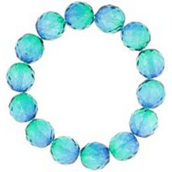 Yochi - Czech Glass Inspired Stretch Bracelet (1) Aquamarine