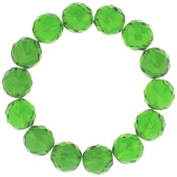 Yochi - Czech Glass Inspired Stretch Bracelet (1) Emerald Green