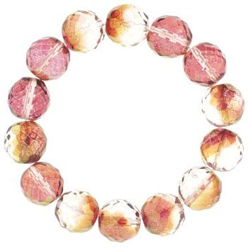 Yochi - Czech Glass Inspired Stretch Bracelet (1) Pink Chocolate