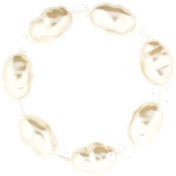 Yochi - Freshwater Pearl Inspired Stretch Bracelet (1) Cream