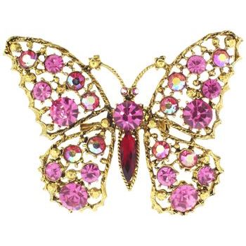 Yochi - Butterfly Brooch Pin - Rose & Rose AB Swarovski (1)