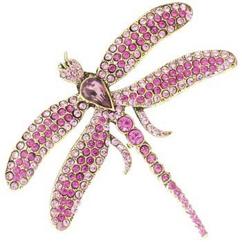 Yochi - Dragonfly Brooch Pin - Rose & Rose AB Swarovski (1)