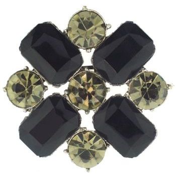 Yochi - Glamour Brooch Pin - Light & Dark Smoky Black (1)